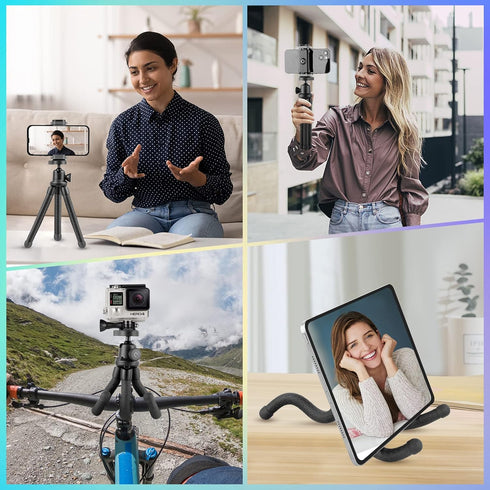 UBeesize Phone Tripod, UBeesize 12 Inch Flexible Cell Phone Tripod Stand Holder with Wireless Remote Shutter & Universal Phone Mount, Compatible w...