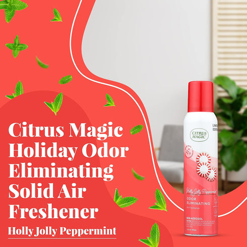 Citrus Magic Holiday Odor Eliminating Air Freshener Spray, Holly Jolly Peppermint, 3-Ounce, Pack of 3...