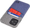 Dockem Wallet Case for iPhone 11: Built-in Metal Plate for Magnetic Mounting & 2 Card Holders (6.1" Luxe M2 Synthetic Leather, Blue & Grey)...