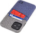 Dockem Wallet Case for iPhone 11: Built-in Metal Plate for Magnetic Mounting & 2 Card Holders (6.1" Luxe M2 Synthetic Leather, Blue & Grey)...
