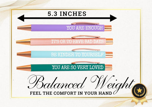 InnoBeta Mental Health Gift for Women, Ballpoint Pen Set of 4, Self Care Encourage Inspirational Gifts for Friends, Daughter, Teens...
