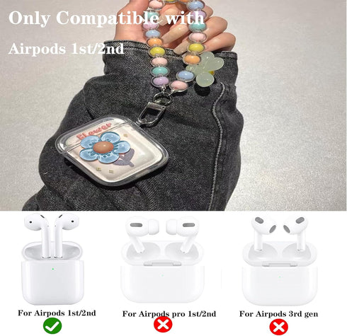 Compatible with Airpods Case with Cleaning Kit, Cute Clear Flower Airpods Protective Skin Airpod Case Cover Airpod 2 Case for Girl Women Compatibl...