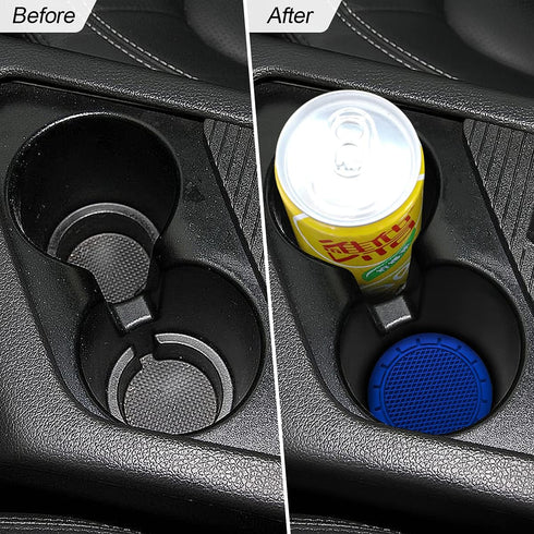 4 Pack Car Cup Holder Coaster, 2.75 Inch Diameter Non-Slip Universal Insert Coaster, Durable, Suitable for Most Car Interior, Car Accessory for Wo...