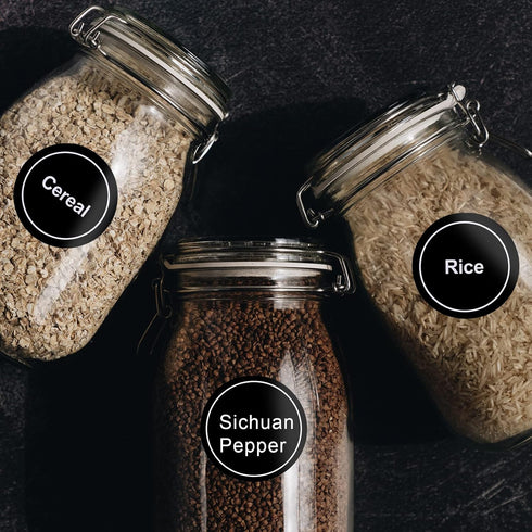 SAVITA 432pcs 3.5cm Spice Labels Stickers, Round Preprinted Spice Labels Waterproof Spice Jar Label Spice Labels Spice Containers Labels Seasoning...