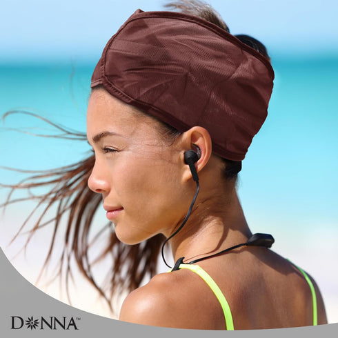 DONNA Silky Satin Hair Wrap, Luxurious Head Wraps for Black Women, Premium Silk Hair Wrap for Nighttime Protection and Style Black Satin Headband,...