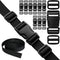 Buckles Straps Set 1 inch: 10 pack Side Release Plastic Buckle + 12 yard Nylon Webbing Strap + 20 pcs Tri-glide Slide Clip, Heavy Duty Quick Snap ...