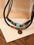 Sacina Boho Hippie Black Choker Necklace, Black Choker for Women, Turquoise Necklace, Boho Necklace, Hippe Necklace, Christmas New Year Jewelry Gi...
