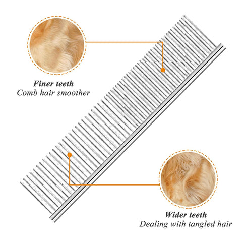 3 Pack Metal Comb For Dogs,Cat Grooming Comb,Dog Combs,Doodle Comb,Shedding Comb,For Professional Grooming Tool For Long And Short Haired Dog,Cat ...
