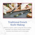 Jean Dubost Laguiole 3-Piece Cheese Knife Set, Black Handles - Rust-Resistant Stainless Steel - Includes Wooden Tray - Made in France...