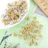 Bememo 200 Pieces 8mm Rondelle Beads Crystal Spacer Beads Loose Beads for Jewelry Bracelets Making (Golden and Silvery)...