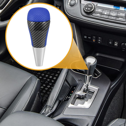 Gear Shift Knob - Car Inner Gear Shifter Knob - for Toyota Tundra 2007-2021 Faux Leather Plastic Blue - 1 Pc...