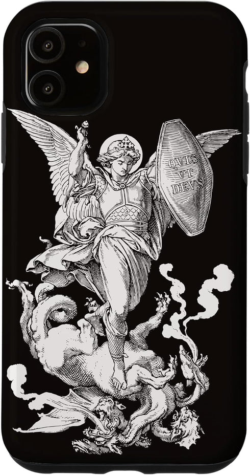 iPhone 11 Archangel Saint Michael Fighting the Dragon Catholic Case...