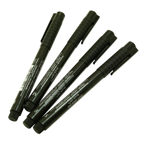 Faber-Castell FC167100 Pitt Artists Pen Assortments - Assorted Sizes - Set of 4 - Black...