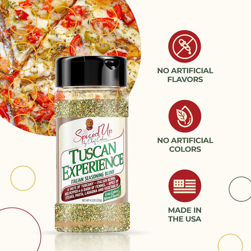 Spiced Up by Chef Calvin - Tuscan Experience Italian Seasoning Blend 3.9 oz/122 g - Mix of Spices and Seasoning, Perfect for Cooking - Premium Ita...