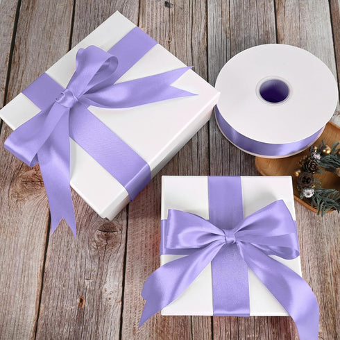 Maclemon 1-1/2 inch Wide 100 Yards Double Face Light Purple Satin Ribbon Fabric Ribbon for Gift Wrapping Very Suitable for Weddings Decoration Bou...