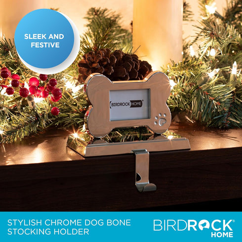 BIRDROCK HOME Christmas Stocking Holders for Mantle - Weighted Metal Hanger for Stockings & Holiday Decor - Sturdy Metal Hook for Fireplace, Stair...