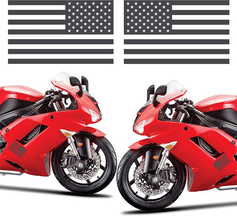 American Flag Sticker - Dark Gray - 5" x 3" (1 Pair) - Vinyl, Die Cut American Flag Decal - Best for Car Decals, Car Stickers, Truck Decals, Truck...