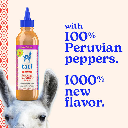 Tari Peruvian Red Pepper Hot Sauce, Aji Rocoto Everything Sauce, Made with Spicy & Smoky Red Peppers, Perfect for Burgers, Tacos, Eggs (11.8 oz)...
