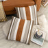 Pack of 2 Farmhouse Decorative Throw Pillow Covers 18x18 Modern Faux Leather Accent Cushion Cover,Rustic Stripe Pillowcase for Living Room Sofa Be...