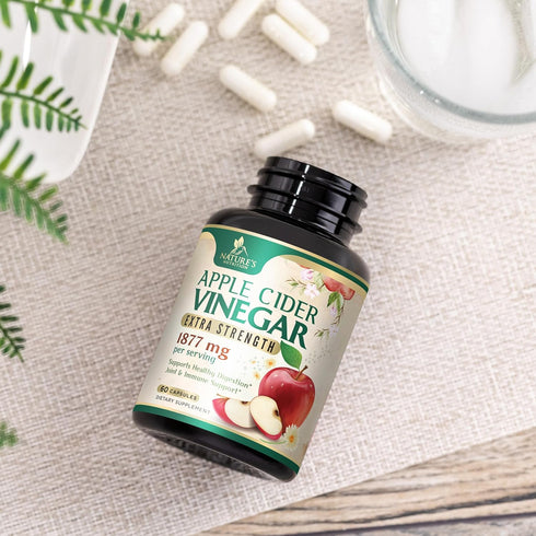 Apple Cider Vinegar Capsules 1877mg - Extra Strength Detox & Cleanse with Vitamin D & Zinc - Premium ACV Pills with Joint Natural Digestion & Immu...