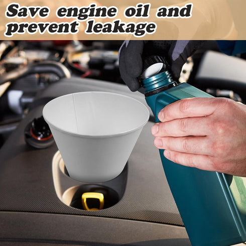 60 Pcs Disposable Engine Oil Funnels- Paper Funnels for Motor Oil- Automotive Car Fuel Funnels Dispenser for Water, Engine Oil, Gas, Coolant...