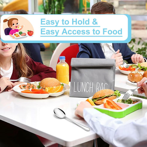 E-far 10-Piece Toddler Utensils, Kid Stainless Steel Silverware Set, Children Safe Forks and Spoons Set for Self Feeding, Healthy & Non-Toxic, Mir...