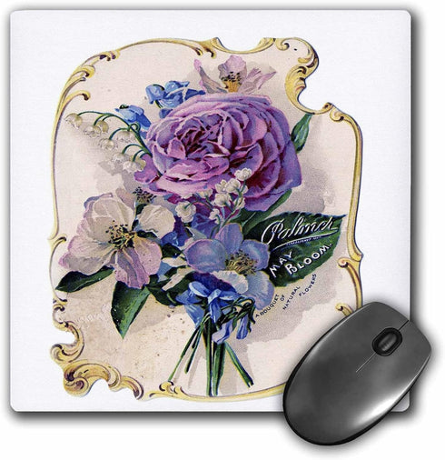 3dRose LLC 8 x 8 x 0.25 Inches Mouse Pad, French Rose Perfume Ad (mp_40781_1)...