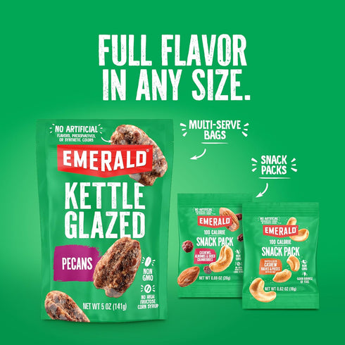 Emerald Nuts Roasted and Salted Whole Cashews (1-Pack), 5oz Resealable Bag, Kosher Certified, Non-GMO, Contains No Artificial Preservatives, Flavo...