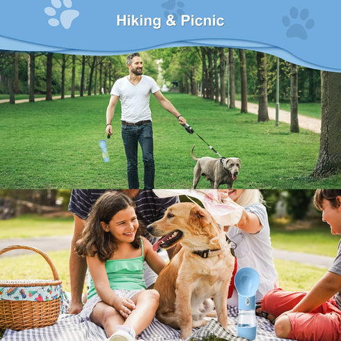 Dog Water Bottle - Dishwasher Safe Material Multifunctional Portable Dog Water Bottle with Food Container Dog Water Bottle Suitable for Outdoor Ac...