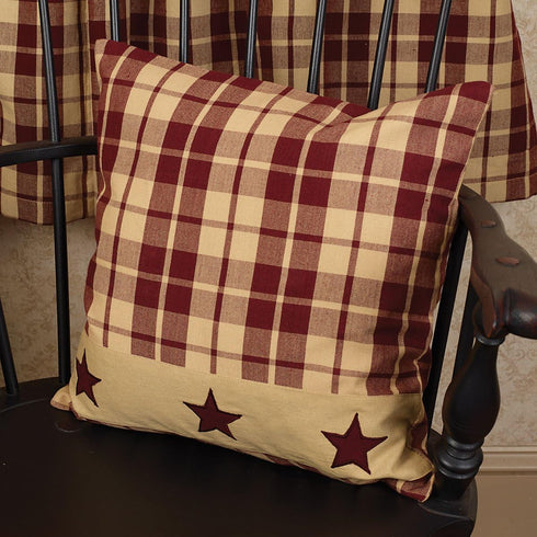 The Country House Collection Burgundy Farmhouse Star 16" Pillow...