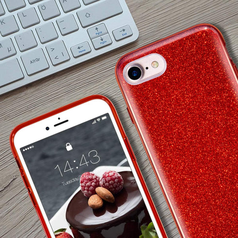 MATEPROX Compatible with iPhone Se case,iPhone 8 case,iPhone 7 Glitter Bling Sparkle Cute Girls Women Protective Christmas Case for iPhone 7/8/SE ...
