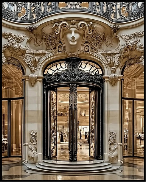 Posterizer 1 pcs-black-and-white photograph of Luxury store front 11-Photography Art-Retro Art-Gift for Women, Fashionistas, Designer Fashion Fans...