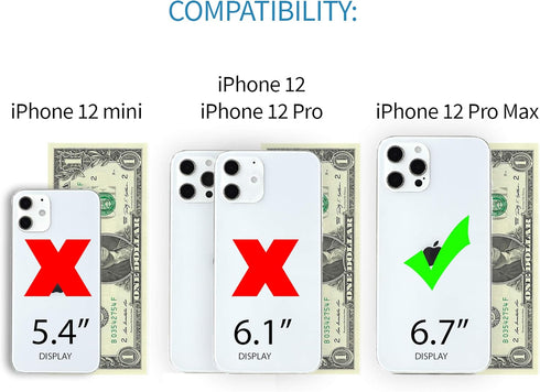 Dockem Wallet Case for iPhone 12 Pro Max: Built-in Metal Plate for Magnetic Mounting & 2 Credit Card Holders: 6.7" Luxe M2, Canvas Style Synthetic...