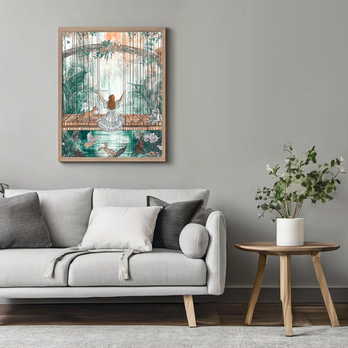 Posterizer 1 pcs-whimsical magical delicate enchanting forest scene 1-Fantasy & Fiction Art-Kids Room Art-Decor for nursery toddlers kids room- un...