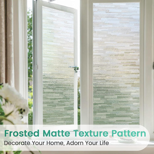 rabbitgoo Window Privacy Film, Frosted Glass Privacy Window Film, No Glue Glass Door Film Static Cling, Sun Blocking Non Adhesive Window Vinyl Cli...