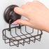 Super Powerful Vacuum Suction Cup Soap Dish - Strong Stainless Steel Sponge Holder for Bathroom & Kitchen (Bronze)...