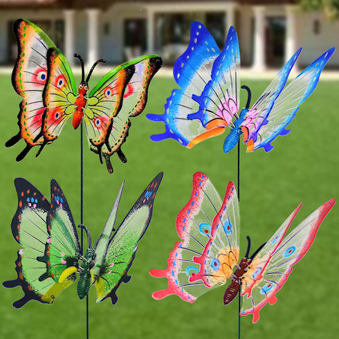 Giant Butterfly Garden Stakes Decorations Outdoor 3D Large Butterflies Lawn Decorative Yard Decor Patio Accessories Ornaments Gardening Art Christ...