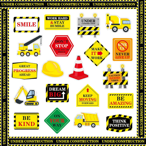 Construction Bulletin Board Set with Bulletin Board Border Under Construction Positive Saying Accent Classroom Decor for Teacher Positive Affirmat...