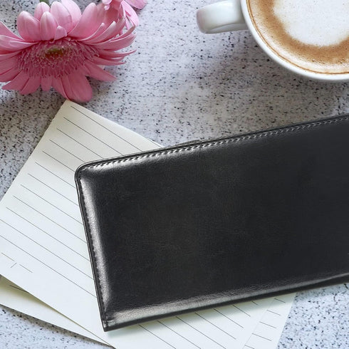 CoBak Premium Leather Checkbook Cover - RFID Blocking, Classic Design, Slim & Durable - Perfect for Personal & Business Checks...