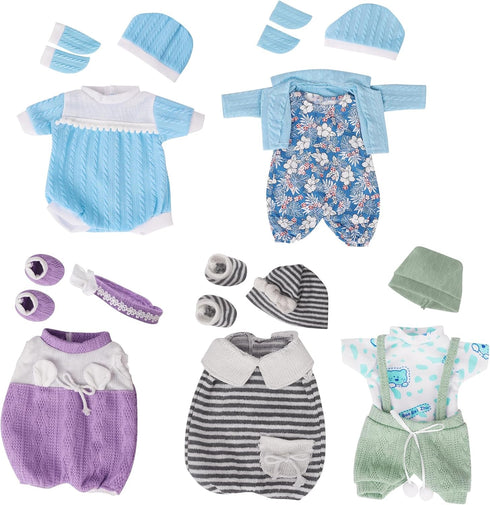 Baby Doll Clothes, 12 inch Doll Clothes for Baby Alive Dolls, 5 Set Knitted Doll Outfit Accessories for 10-12 inch Baby Dolls Girls Boys...