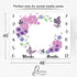 Baby Age Blanket Purple Floral Butterfly Baby Monthly Milestone Blanket Newborn Photo Baby Memory Blanket for Girls 48x40 Inch Baby Growth Chart S...