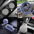 1 Set 9 Pieces Fluffy Steering Wheel Covers Soft Fur Fuzzy Steering Wheel Covers for Women and Girls 15 Inch, Gray...