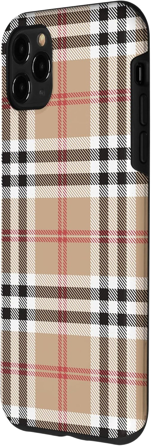 Plaid Check pattern Co. iPhone 11 Pro Max Protective Case with Plaid Pattern, Checkered Striped Tartan Design, Heavy Duty Protection, Textured Fin...