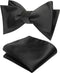 Original Mens Bowtie Self Bow Tie & Pocket Square Set...