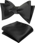 Original Mens Bowtie Self Bow Tie & Pocket Square Set...