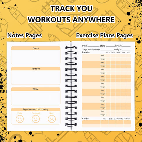 3 PCS Fitness tracker journal Portable fitness workout notebook 90-Day Perfect Workout Planner for Tracking Your Daily Progress,5.5 x 3.93 inch...