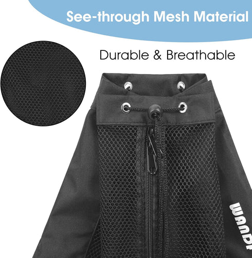 WANDF Swim Bag Mesh Drawstring Backpack Beach Backpack for Swimming, Gym, and Workout Gear...