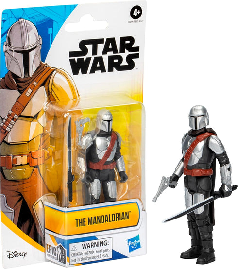 STAR WARS Epic Hero Series The Mandalorian 4-Inch Action Figure & 2 Accessories, Toys for 4 Year Old Boys and Girls...