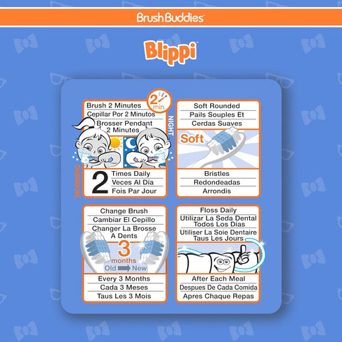 Brush Buddies Blippi Kids Toothbrushes, Manual Toothbrushes for Kids, Toothbrush for Toddlers 2-4 Years, Blippi Childrens Toothbrush, Soft Toothbr...