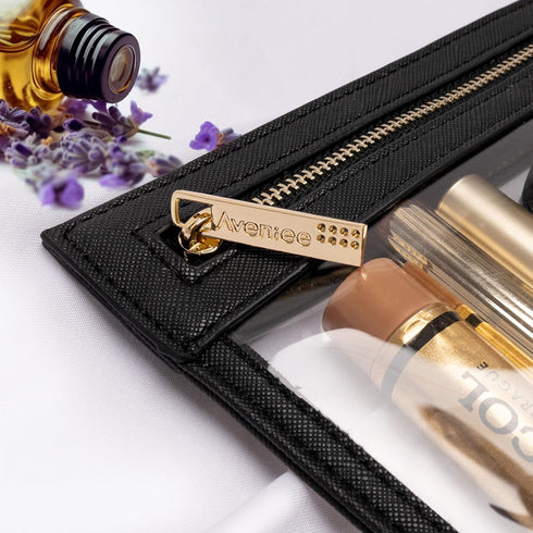 Clear Makeup Bag with Zipper, Multi-Purpose Cosmetic Bag Organizer, TSA Approved Toiletry Bag for Travel, Portable Water Resistant Make up Bag Clu...